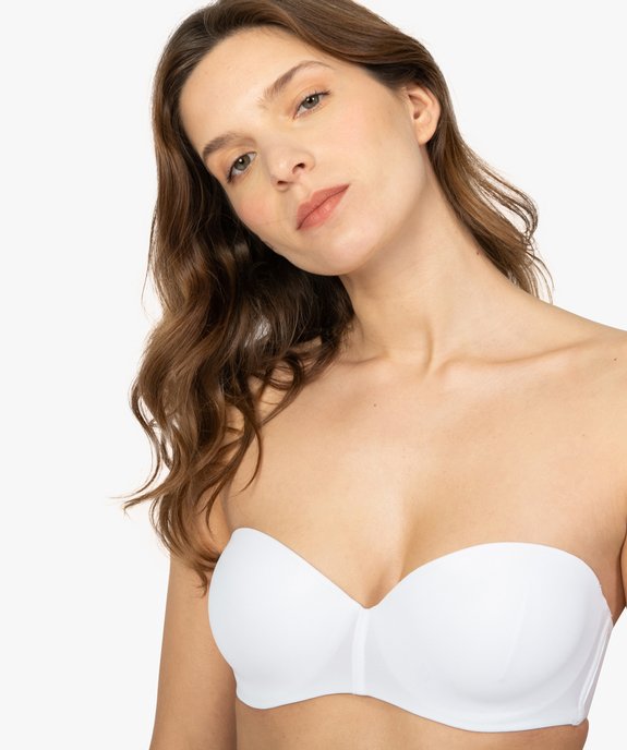 Soutien-gorge bandeau en microfibre avec bretelles muti-positions vue4 - GEMO(HOMWR FEM) - GEMO
