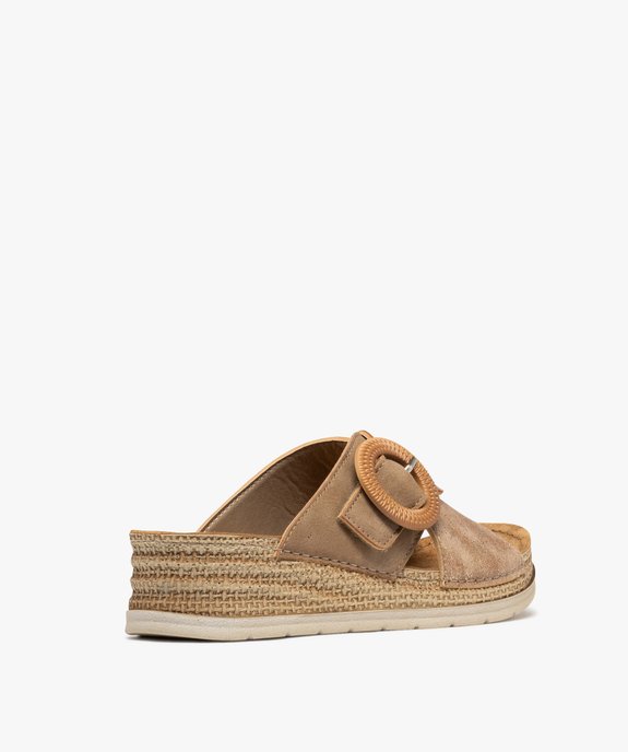 Mules à talon compensé et larges brides fantaisie femme vue4 - VALENTINA BALDA - GEMO
