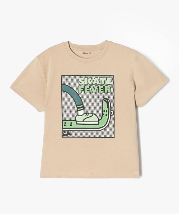 Tee-shirt à manches courtes oversize avec motif skate garçon vue2 - GEMO (ENFANT) - GEMO