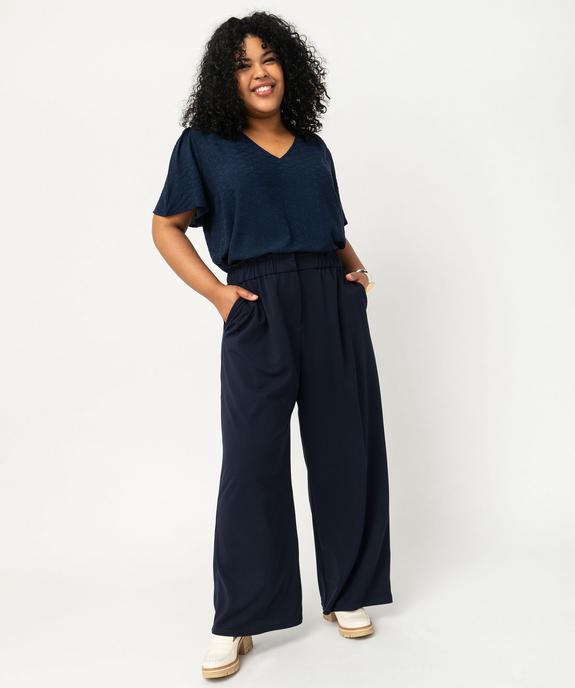 Blouse manches courtes en viscose jacquard femme grande taille vue5 - GEMO 4G GT - GEMO