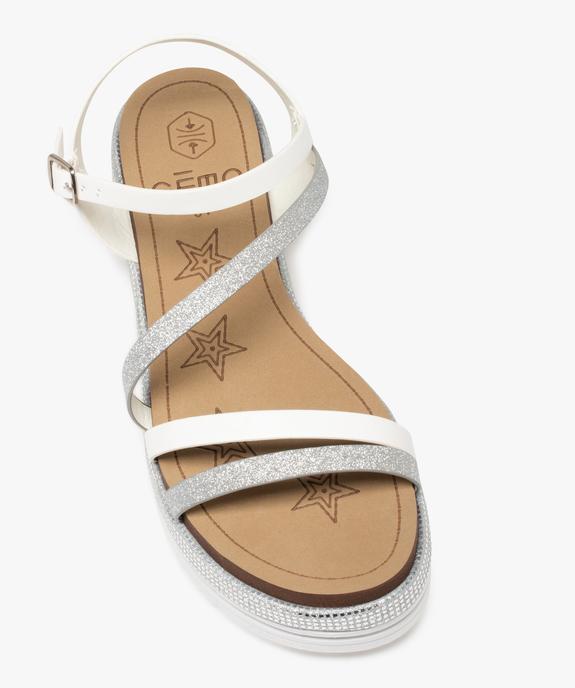 Sandales fille compensées à fines brides pailletées vue5 - GEMO (ENFANT) - GEMO