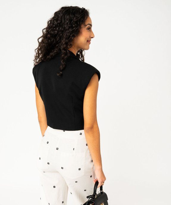 Gilet de costume court fermeture à épaulettes femme vue3 - GEMO(FEMME PAP) - GEMO