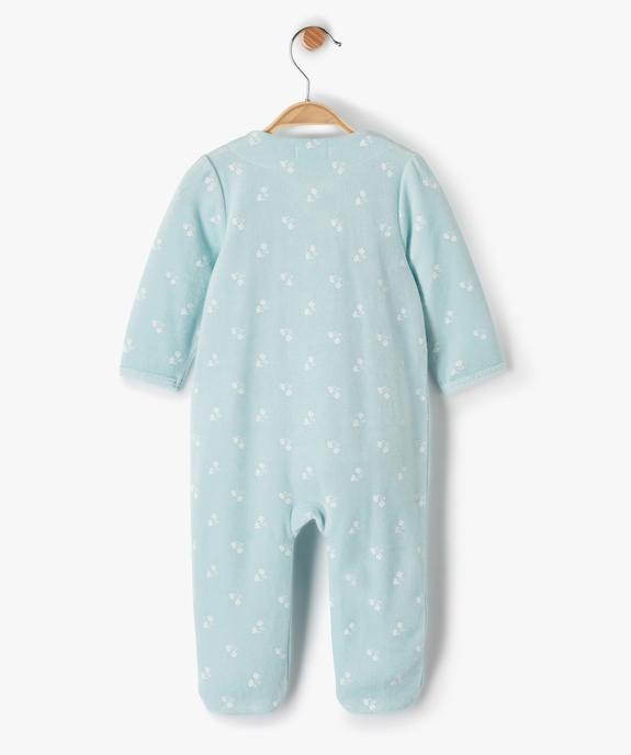 Pyjama bébé fille en velours avec fermeture devant vue3 - GEMO(BB COUCHE) - GEMO