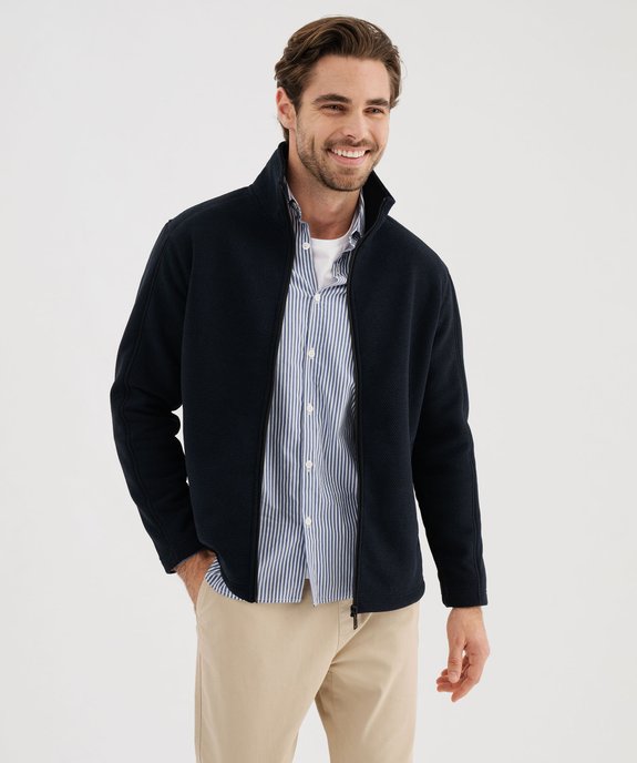 Sweat zippé à col montant intérieur polaire homme vue2 - KENSINGTON - GEMO