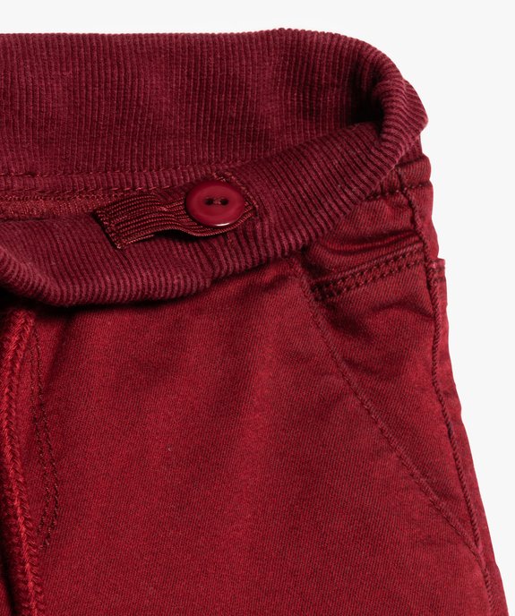 Pantalon garçon ultra résistant en toile extensible avec taille en bord côte vue3 - GEMO (ENFANT) - GEMO