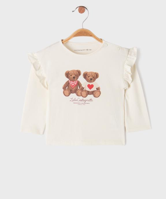 Ensemble 2 pièces bébé fille jupe à bretelles et tee-shirt - LuluCastagnette vue4 - LULU CASTAGNETTE G4G D - GEMO