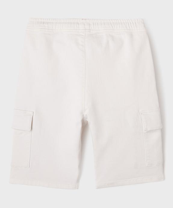 Bermuda cargo en coton stretch à coloris unique garçon vue4 - GEMO (JUNIOR) - GEMO