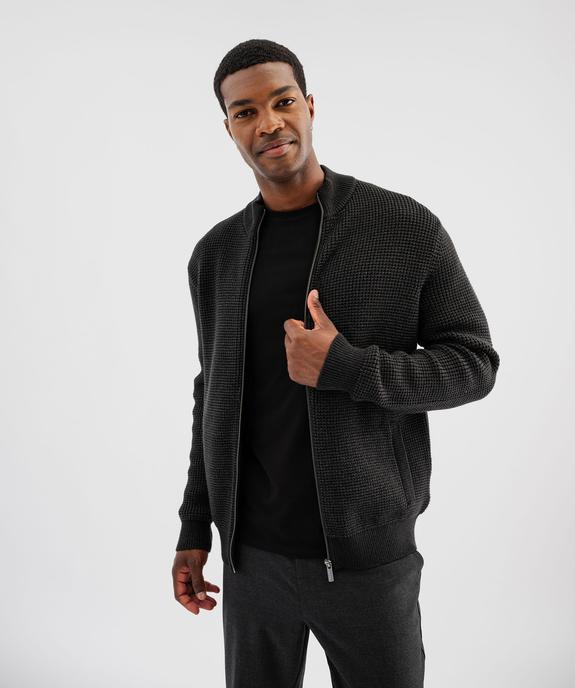 Gilet zippé avec col montant homme vue1 - GEMO (HOMME) - GEMO