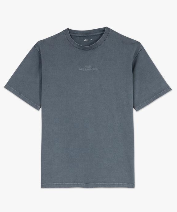 Tee-shirt à manches courtes oversize avec message brodé femme vue4 - GEMO(FEMME PAP) - GEMO