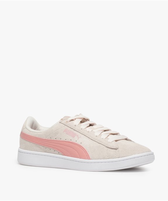 Baskets femme bicolores avec dessus en cuir velours – Puma vue2 - PUMA - GEMO
