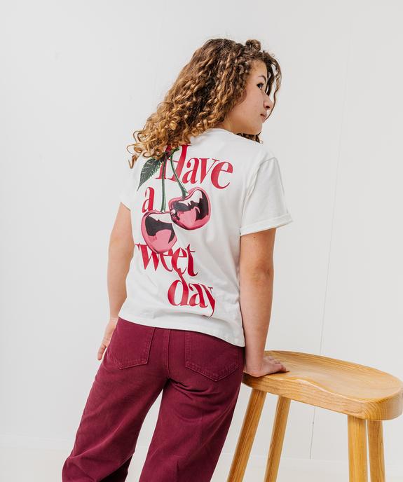 Tee-shirt manches courtes avec motif XXL dans le dos fille vue2 - GEMO 4G FILLE - GEMO