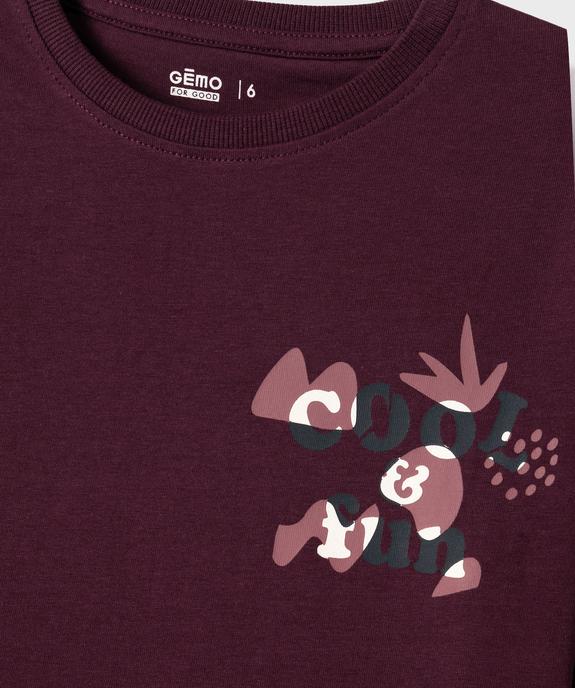 Tee-shirt manches longues avec motif poitrine et dos garçon vue3 - GEMO 4G GARCON - GEMO