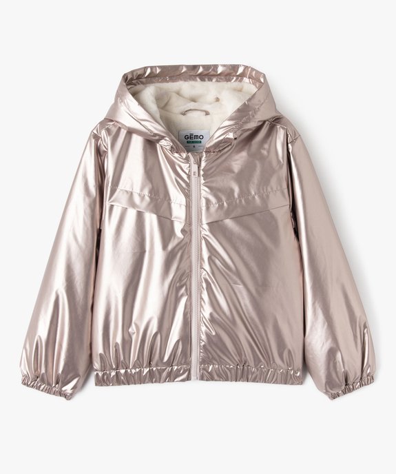 Blouson déperlant à capuche avec doublure peluche fille vue2 - GEMO 4G FILLE - GEMO
