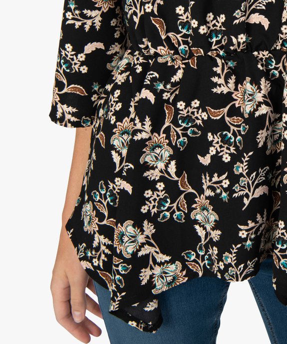 Blouse femme à motifs fleuris resserrée à la taille vue2 - GEMO(FEMME PAP) - GEMO