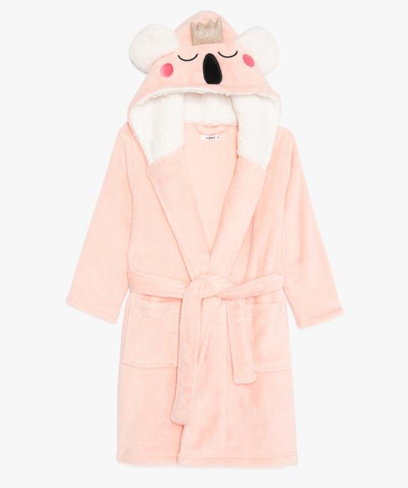 Peignoir fille avec capuche fantaisie doublée sherpa vue1 - GEMO (ENFANT) - GEMO