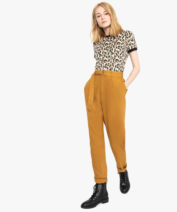 Tee-shirt femme en maille épaisse à motifs vue5 - FOLLOW ME - GEMO