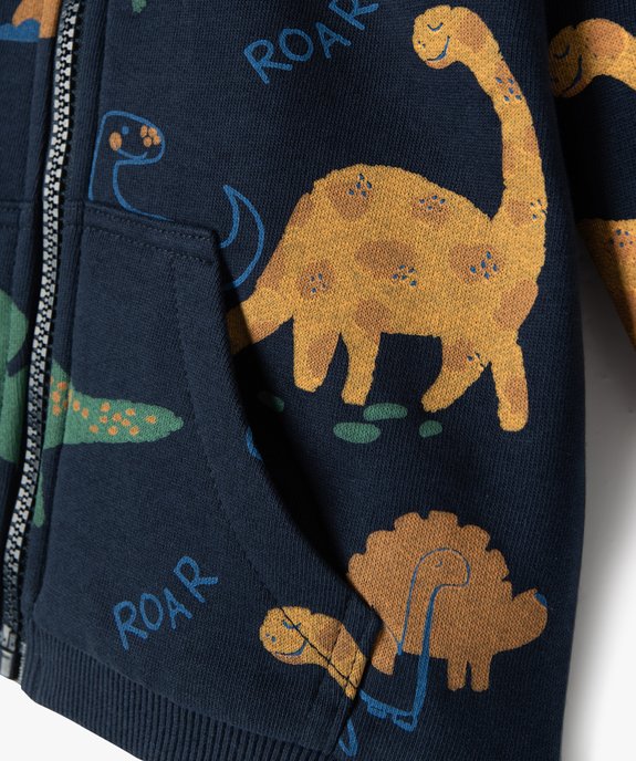 Sweat zippé à capuche en molleton doux bébé garçon vue2 - GEMO(BEBE DEBT) - GEMO