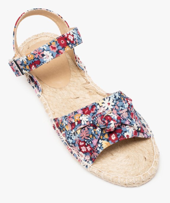 Sandales femme plates à semelle en corde dessus tissu vue5 - GEMO (CASUAL) - GEMO
