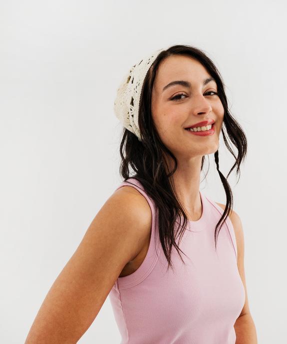 Débardeur en maille côtelée emmanchures américaines femme vue1 - GEMO 4G FEMME - GEMO