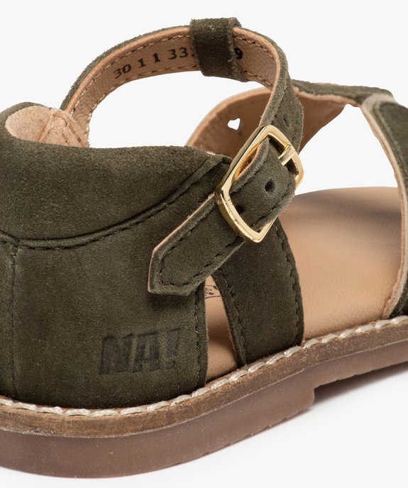 Sandales bébé fille dessus cuir retourné ajouré – NA! vue6 - NA! - GEMO
