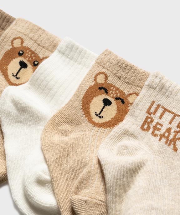 Chaussettes en maille côtelée bébé garçon (lot de 5 paires) vue2 - GEMO 4G BEBE - GEMO