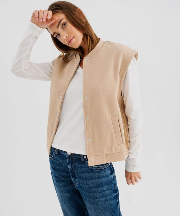 Sweat sans manches fermeture boutons pression femme  vue2 - GEMO(FEMME PAP) - GEMO