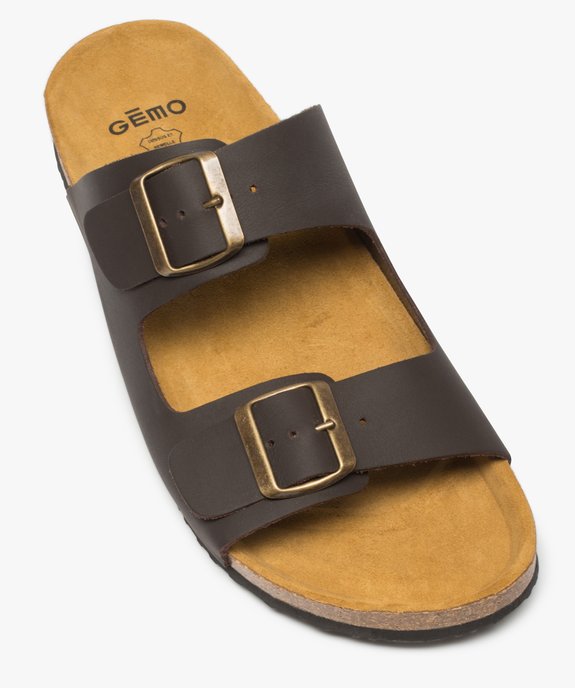 Mules homme dessus cuir larges brides à boucle vue5 - GEMO (CASUAL) - GEMO