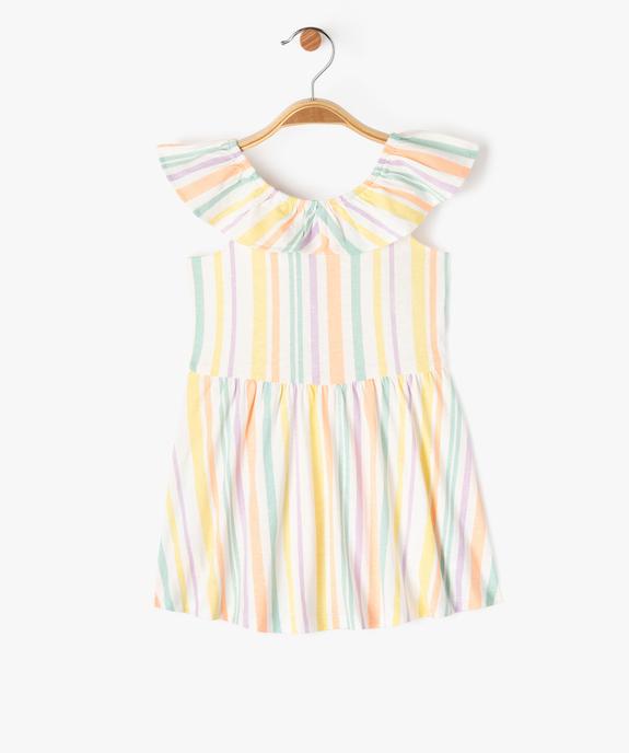 Robe à col volanté en jersey de coton bébé fille vue2 - GEMO 4G BEBE - GEMO