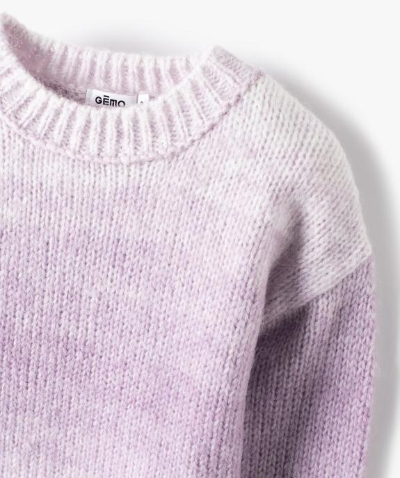 Pull fille à col rond en grosse maille vue3 - GEMO (ENFANT) - GEMO