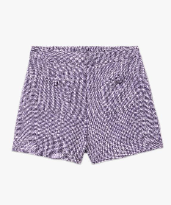 Short aspect tweed avec poches sur l’avant femme vue5 - GEMO(FEMME PAP) - GEMO