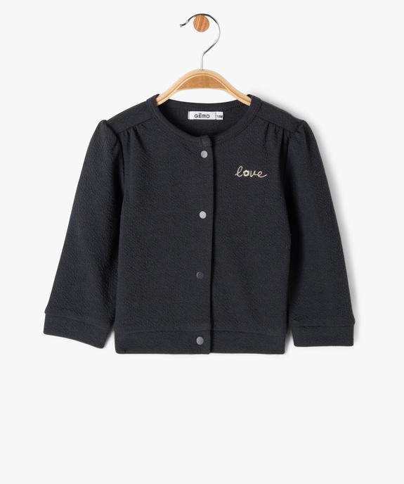 Gilet à boutons-pression bébé fille vue1 - GEMO(BEBE DEBT) - GEMO