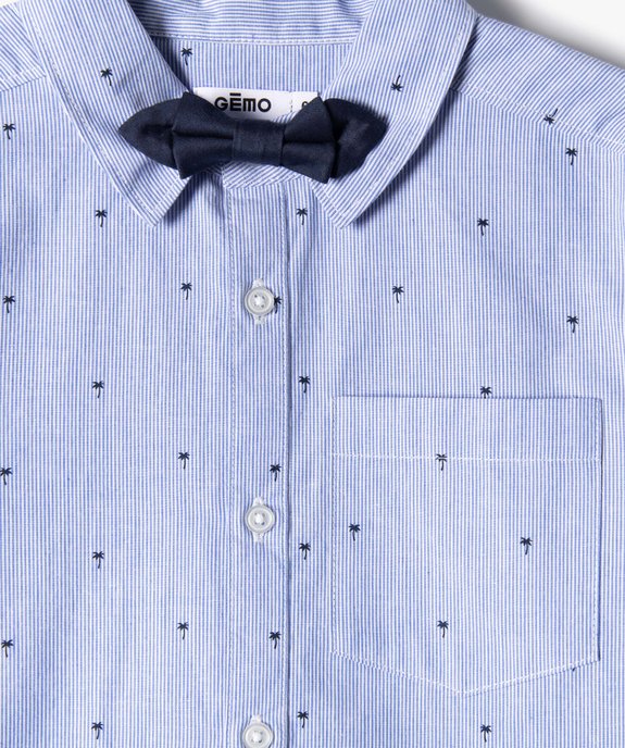Chemise garçon rayée avec motifs palmiers et noeud papillon vue3 - GEMO (ENFANT) - GEMO