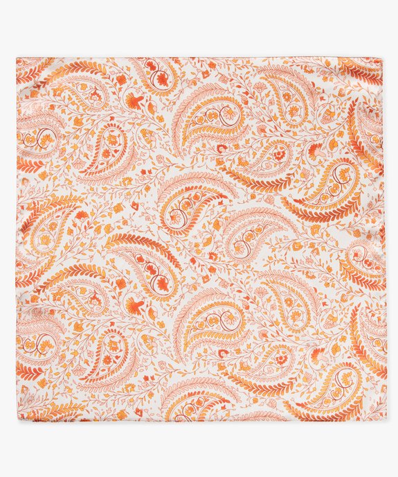 Foulard femme en satin imprimé petit format carré vue3 - GEMO 4G FEMME - GEMO