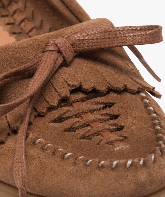Mocassins femme souples en cuir tressé vue6 - GEMO (CASUAL) - GEMO