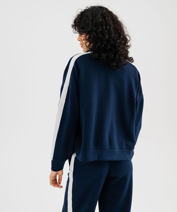 Sweat zippé à col chemise en maille sport extensible femme vue3 - GEMO(FEMME PAP) - GEMO