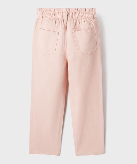 Pantalon denim coloré coupe slouchy à taille ajustable fille vue7 - GEMO (ENFANT) - GEMO