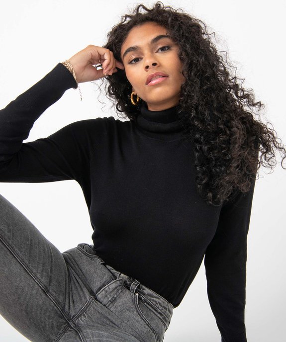 Pull femme en maille fine à col roulé vue1 - GEMO 4G FEMME - GEMO