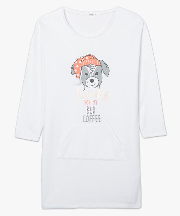 Chemise de nuit femme en maille chaude à manches longues vue4 - GEMO(HOMWR FEM) - GEMO