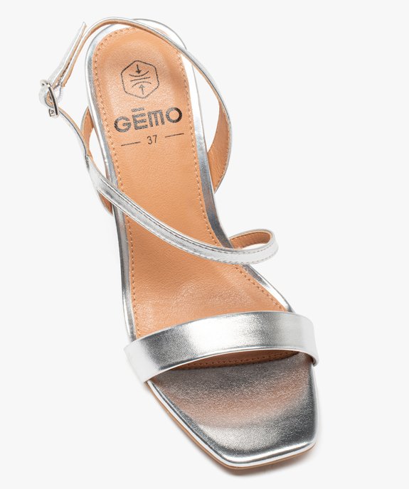 Sandales femme à talon et brides métallisées vue5 - GEMO(URBAIN) - GEMO