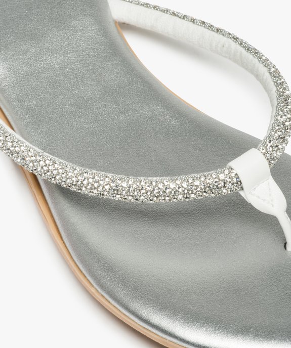 Sandales femme plates à entre-doigts couvert de strass vue6 - GEMO (CASUAL) - GEMO