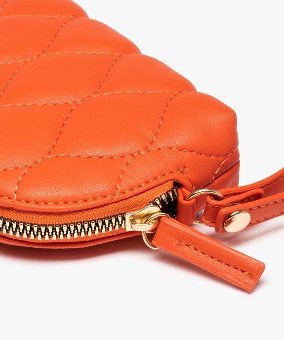 Porte-monnaie femme demi-lune matelassé à zip et dragonne vue2 - GEMO (ACCESS) - GEMO