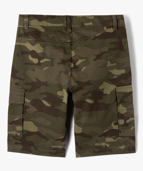 Bermuda garçon cargo en twill imprimé coupe Regular vue3 - GEMO 4G GARCON - GEMO