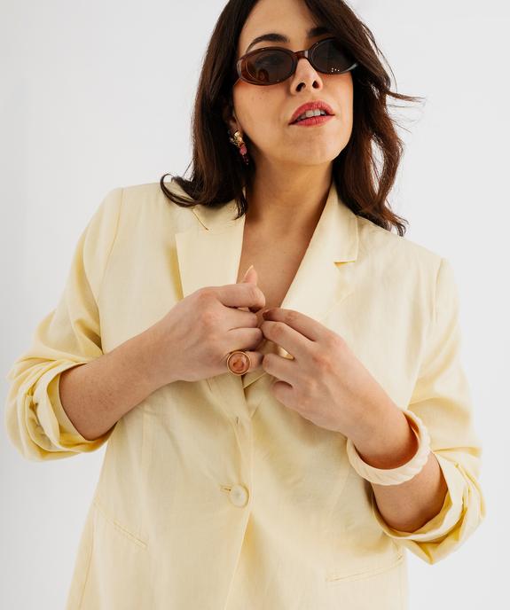 Veste blazer en viscose et lin femme grande taille vue2 - GEMO 4G GT - GEMO