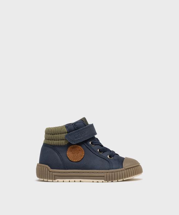 Chaussures montantes à col en velours côtelé bébé garçon - Gepy vue1 - GEPY - GEMO