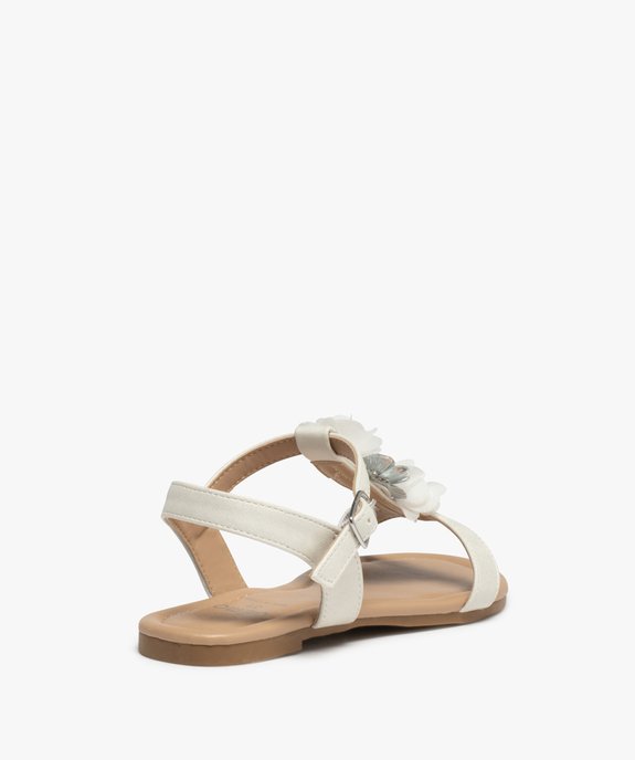 Sandales filles à talon plat et fleurs en tulle vue5 - GEMO (ENFANT) - GEMO
