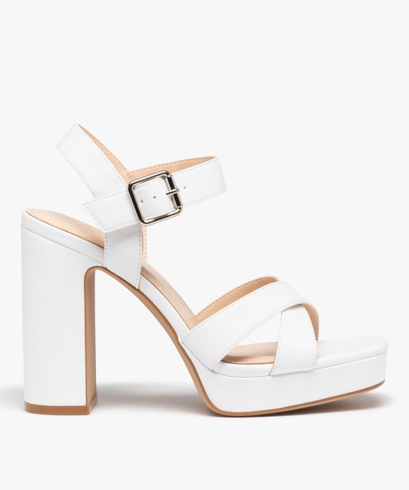 Sandales femme à talon carré extra haut et brides unies vue2 - FOLLOW ME - GEMO