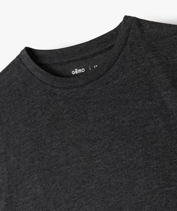 Tee-shirt à manches courtes uni garçon vue2 - GEMO (JUNIOR) - GEMO
