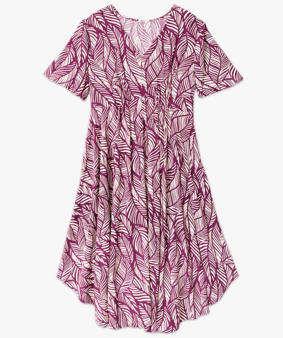 Robe à manches courtes à motifs fleuris femme grande taille vue4 - GEMO 4G GT - GEMO