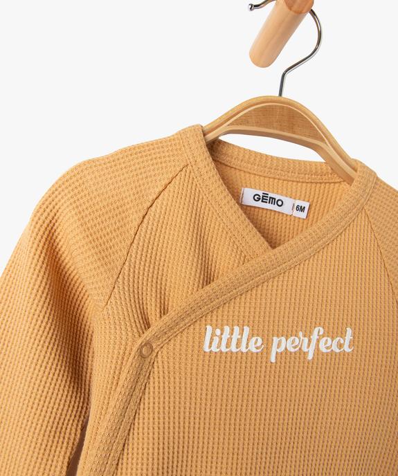 Ensemble naissance évolutif 3 pièces : body + legging + bonnet bébé vue4 - GEMO(BB COUCHE) - GEMO