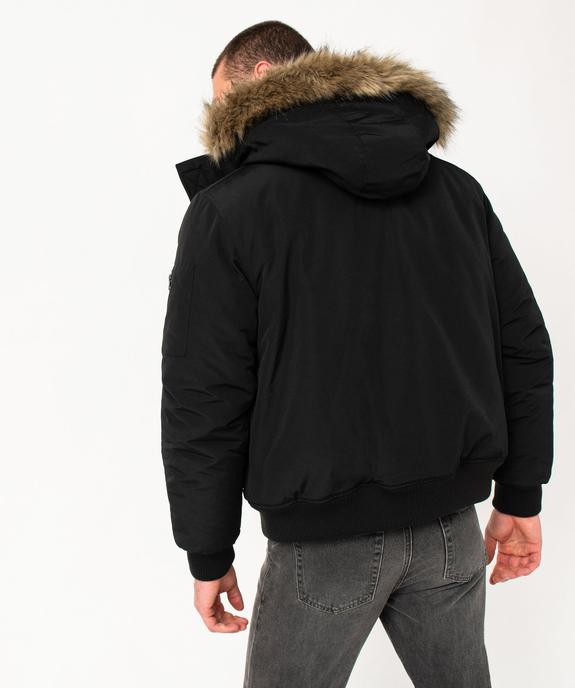 Blouson matelassé à capuche bordée de fourrure imitation homme vue3 - GEMO 4G HOMME - GEMO